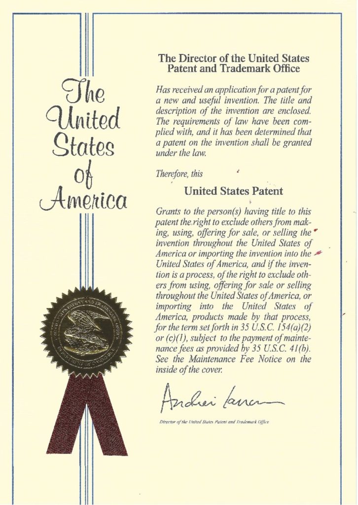 Newly issued official patent for the Dyno Tech Series dynamometers